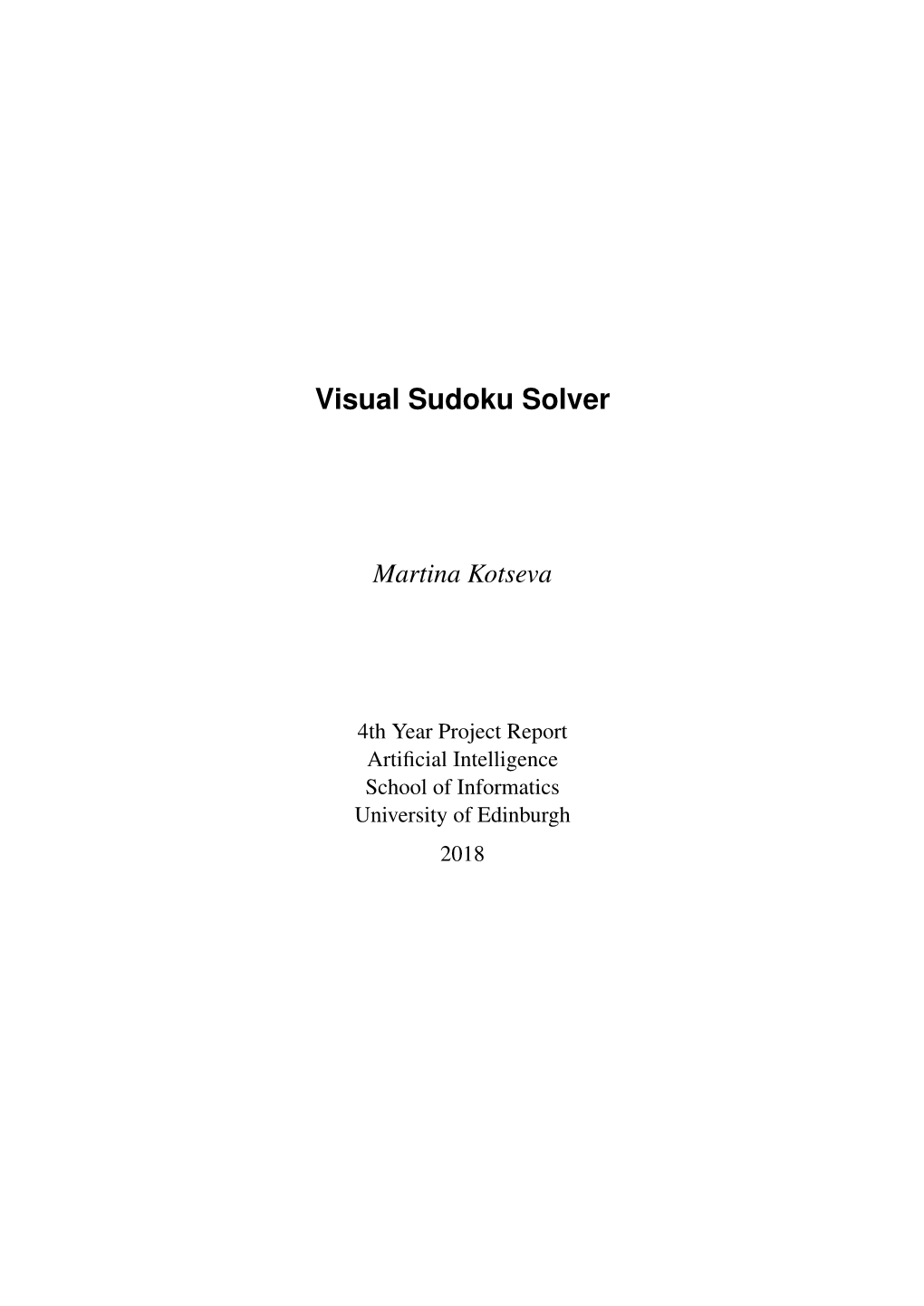 Visual Sudoku Solver