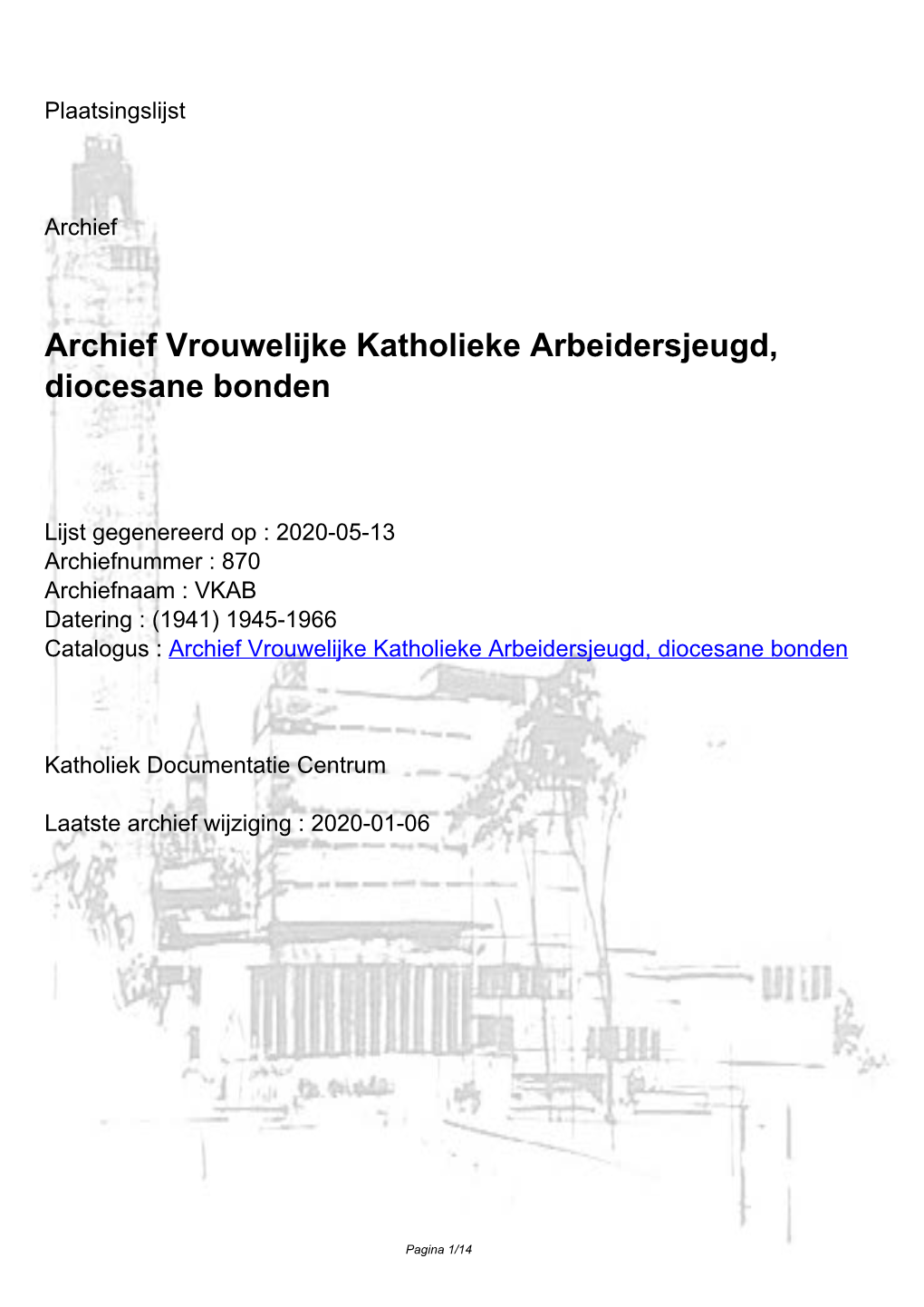 Archief Vrouwelijke Katholieke Arbeidersjeugd, Diocesane Bonden