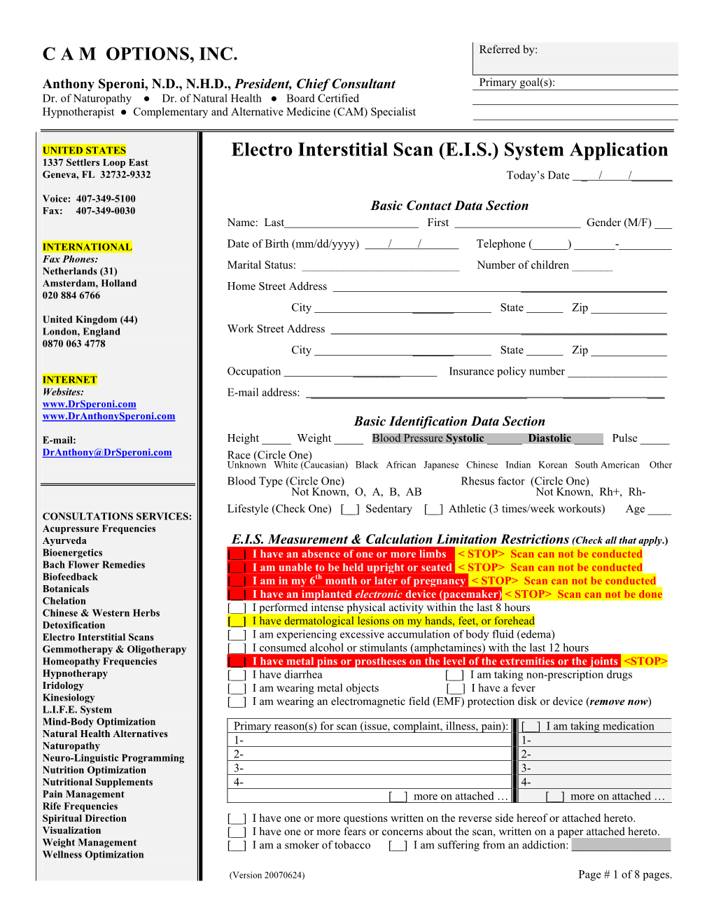 EIS Intake Form