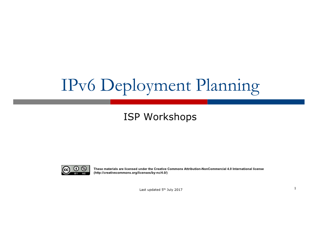 Ipv6 Deployment Planning