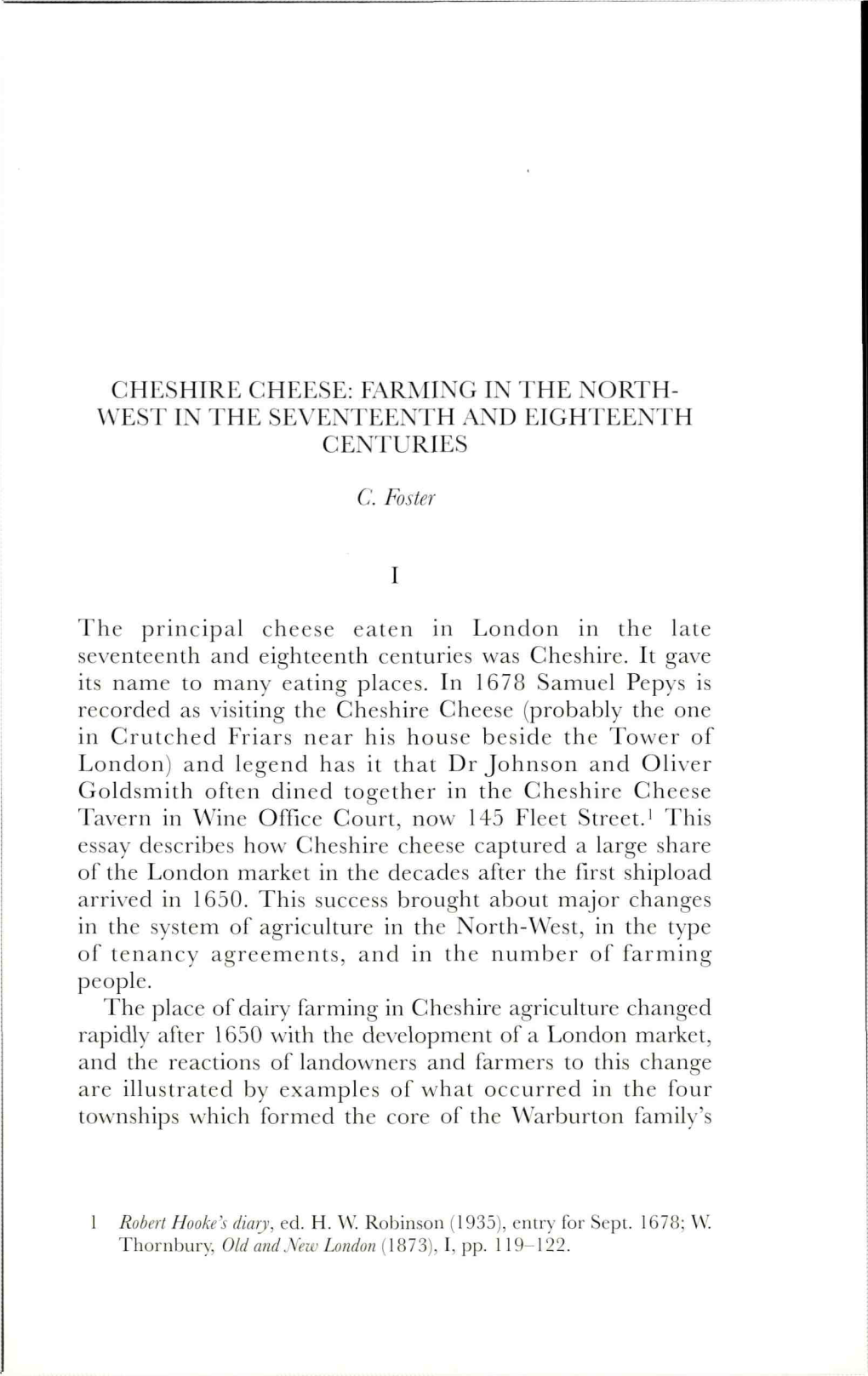 Farming in the North-West in the Seventeenth and Eighteenth Centuries