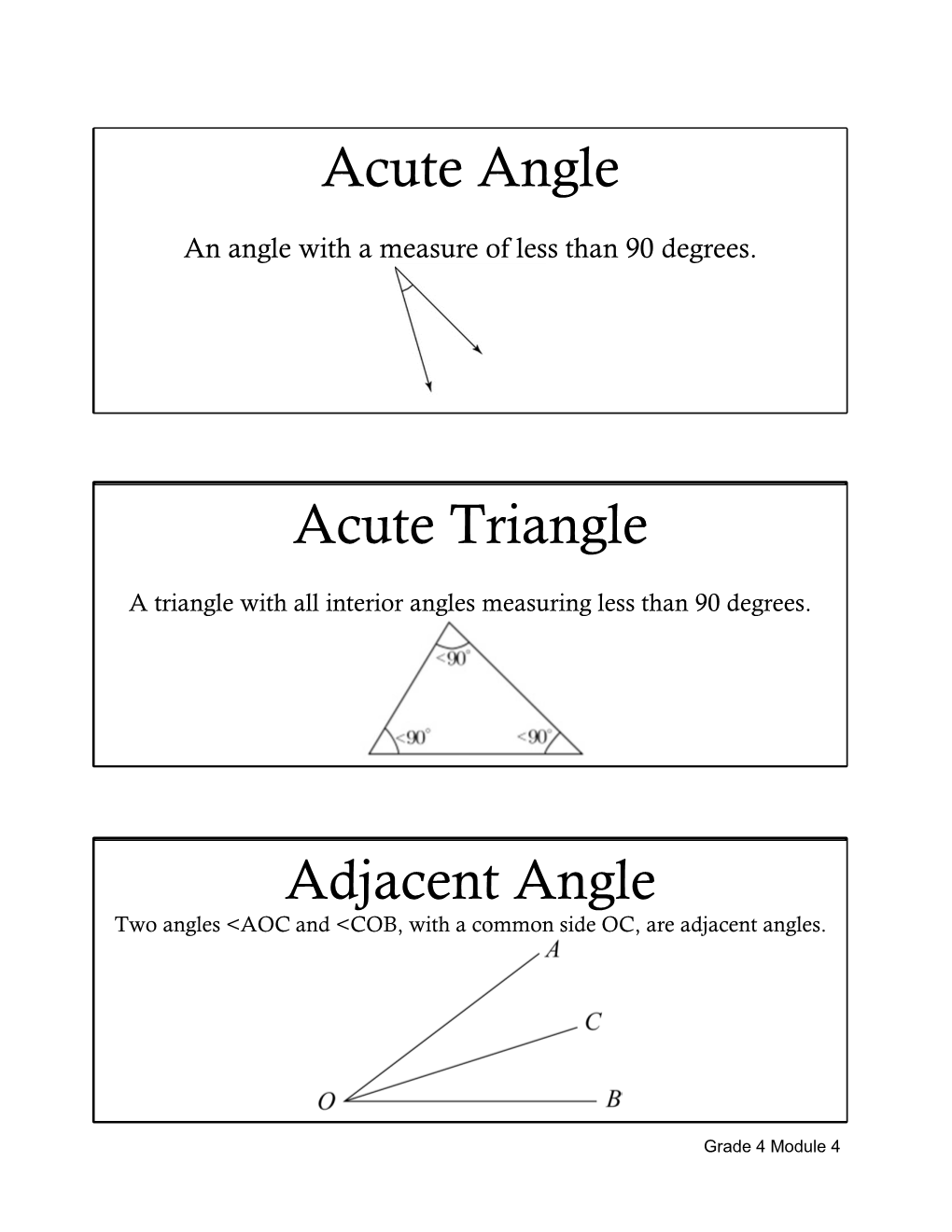 Acute Angle Acute Triangle Adjacent Angle