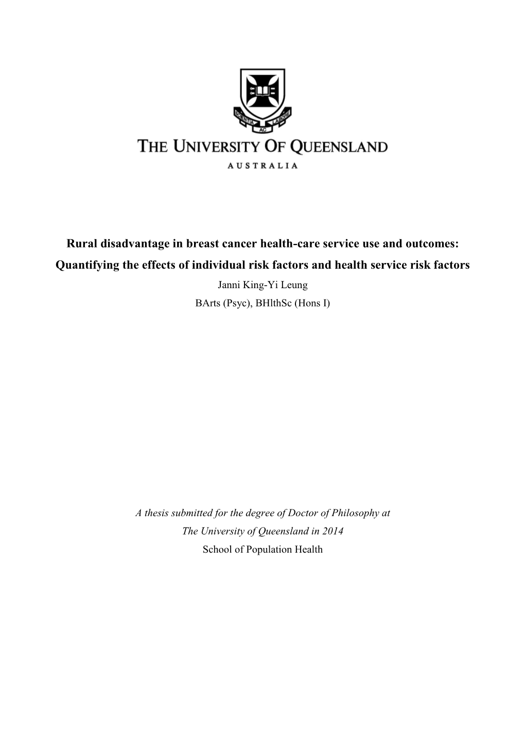 Rural Disadvantage in Breast Cancer Health-Care Service Use And