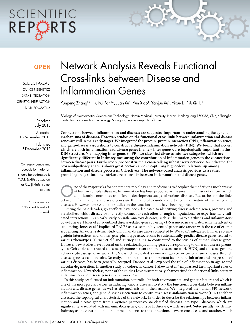 Network Analysis Reveals Functional Cross-Links Between Disease And