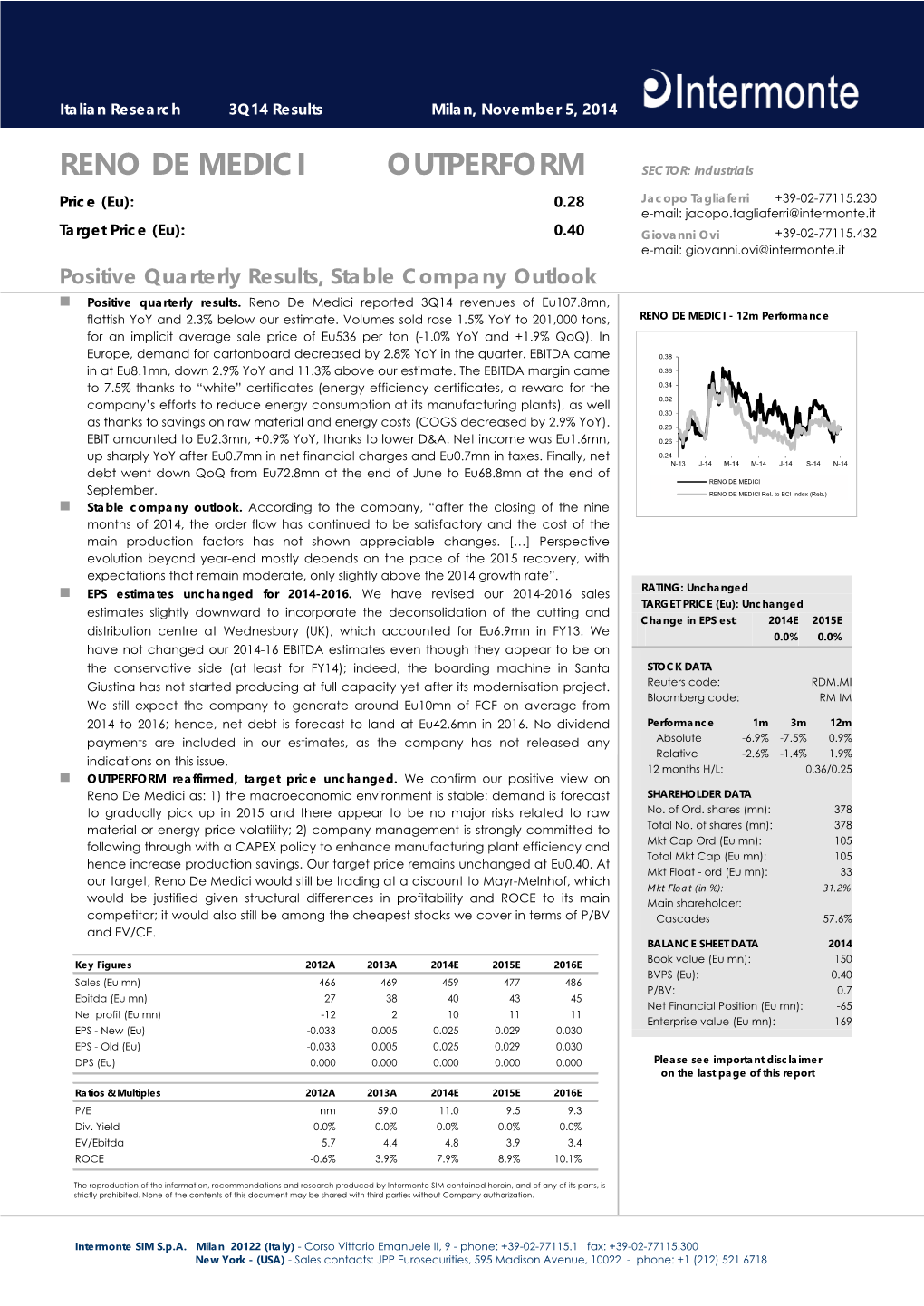 Reno De Medici Outperform