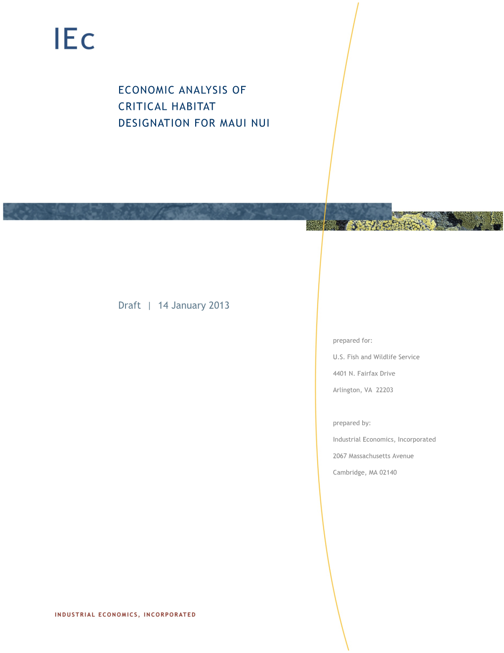 Economic Analysis of Critical Habitat Designation for Maui Nui