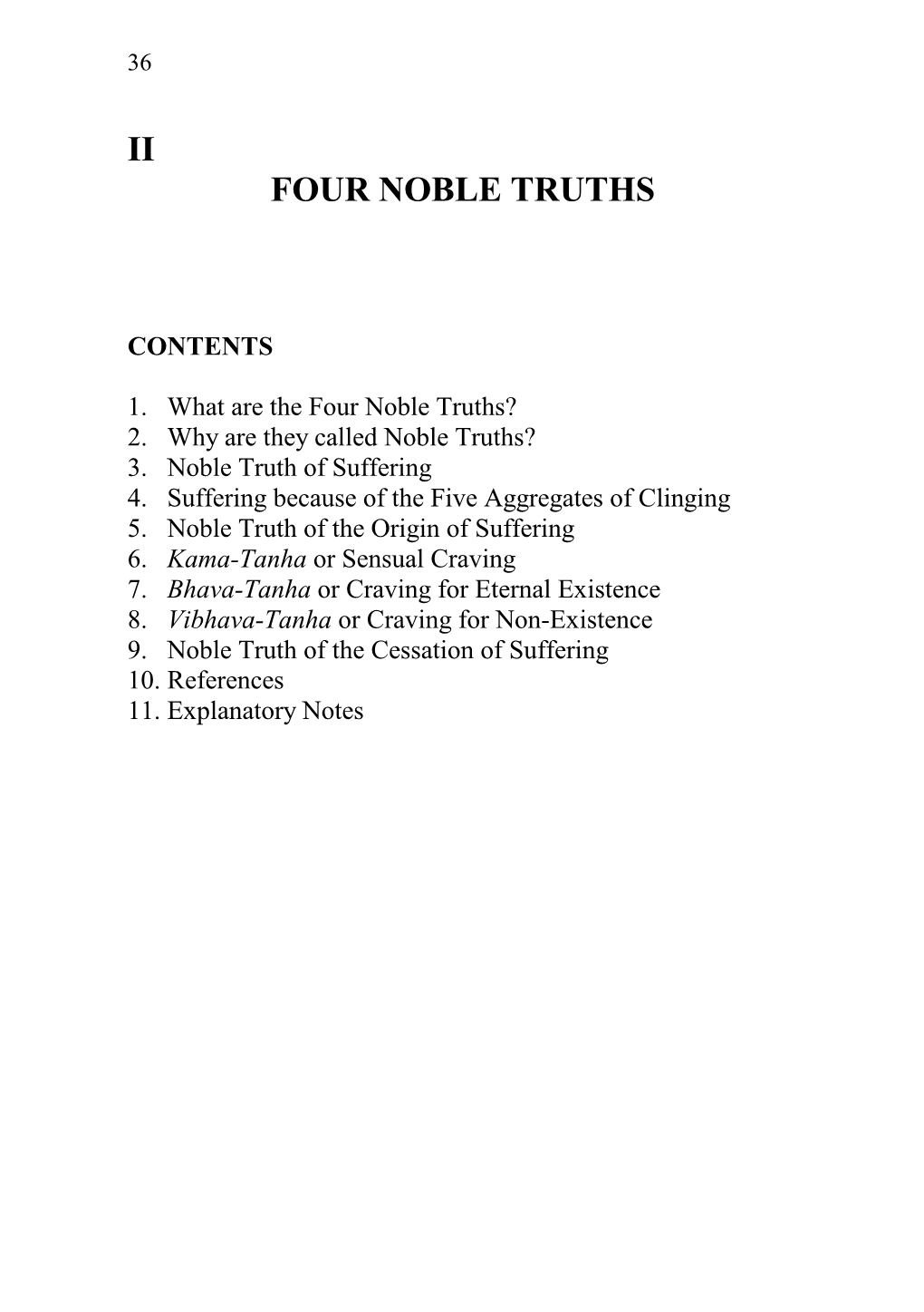 Ii. Four Noble Truths