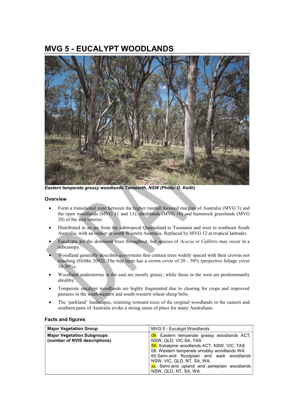 Mvg 5 - Eucalypt Woodlands