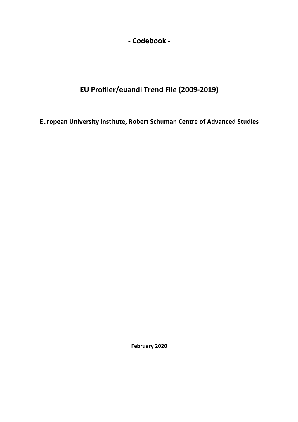 EU Profiler-Euandi Trendfile Codebook