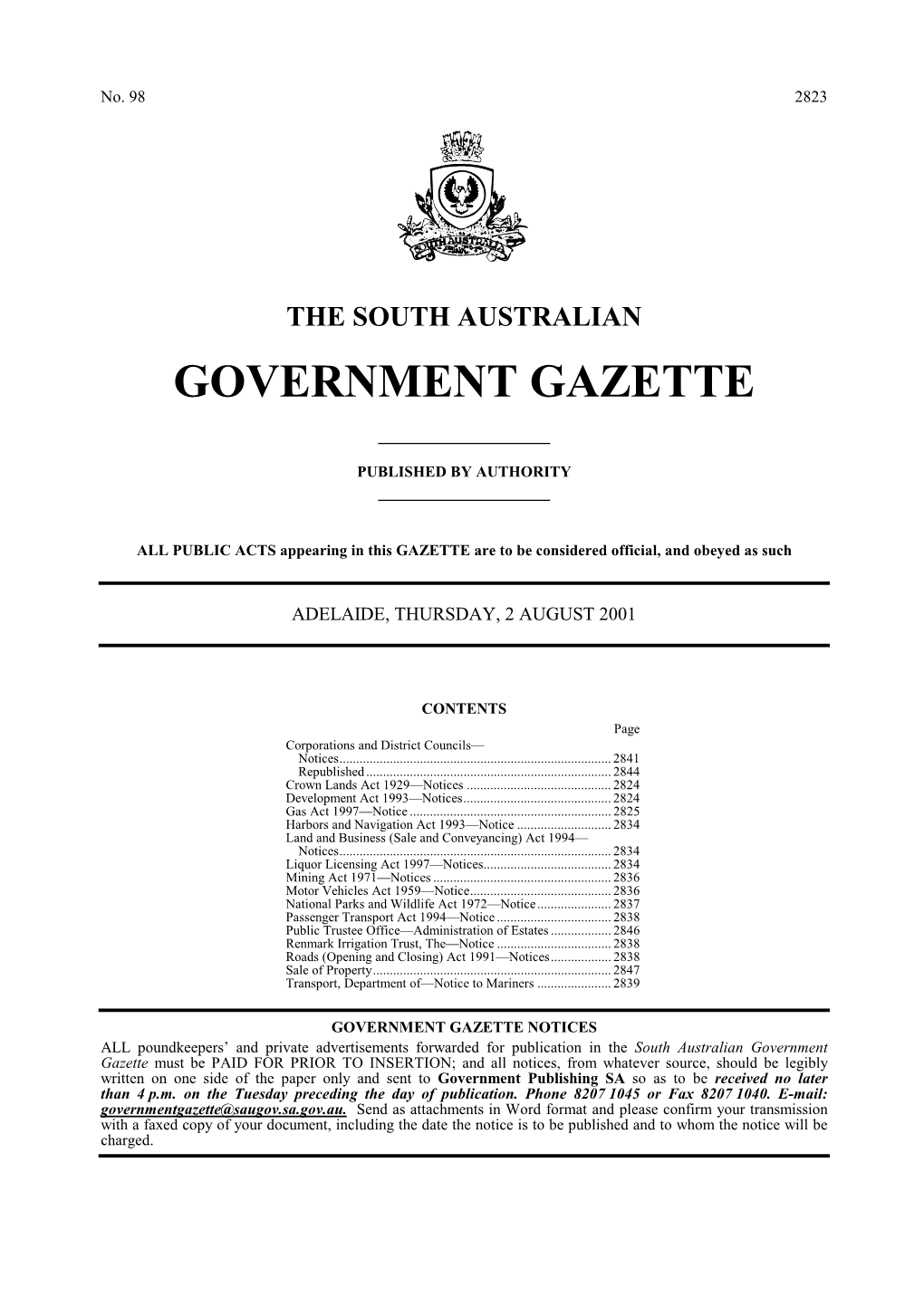 Government Gazette