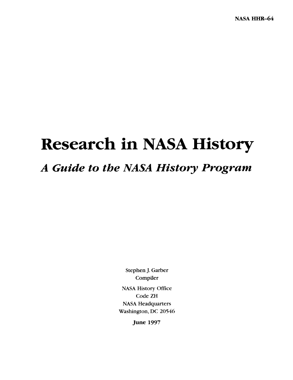 Research in NASA History