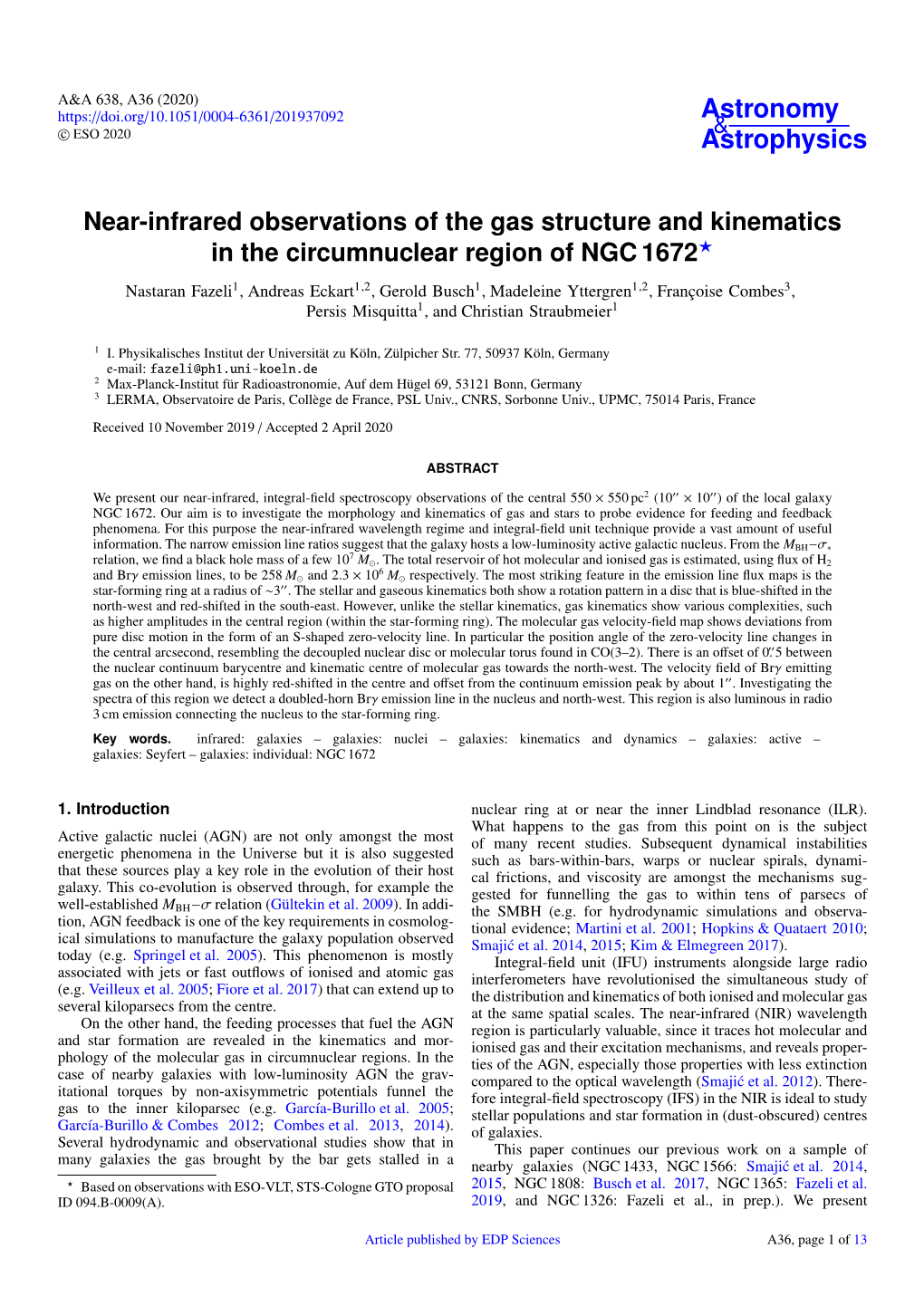 Near-Infrared Observations of the Gas Structure and Kinematics in The