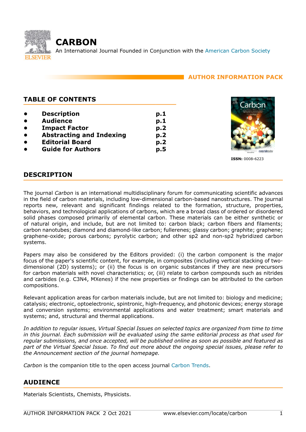 CARBON an International Journal Founded in Conjunction with the American Carbon Society