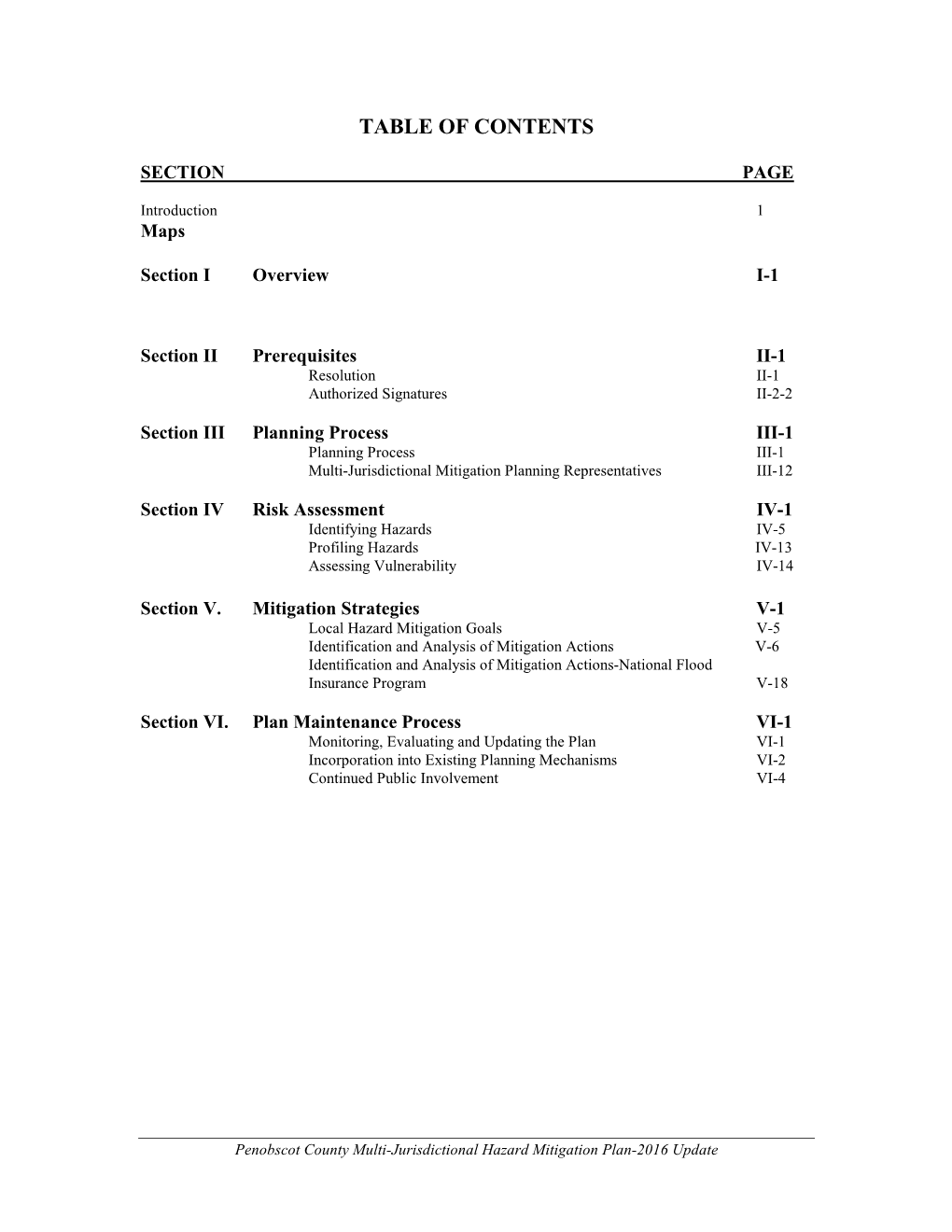 Table of Contents