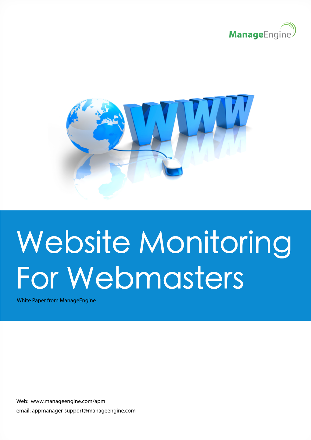 Website Monitoring for Webmasters White Paper from Manageengine