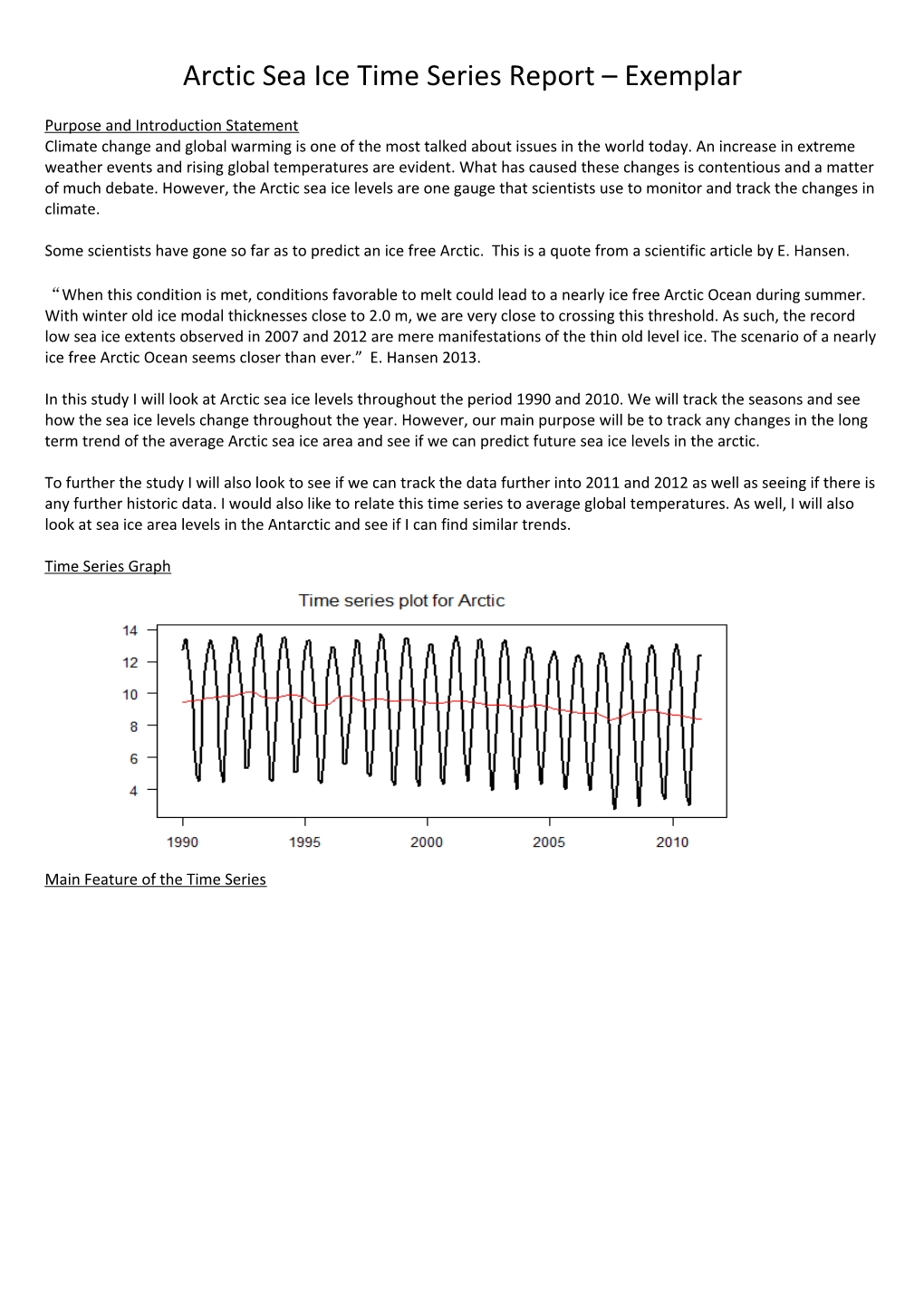 Arctic Sea Ice Time Series Report Exemplar