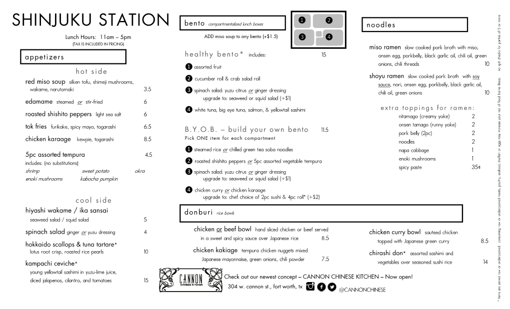 Shinjuku-Station.Com › Wp-Content › Uploads › 2014 › 04 › Lunch Menu.Pdf SHINJUKU STATION