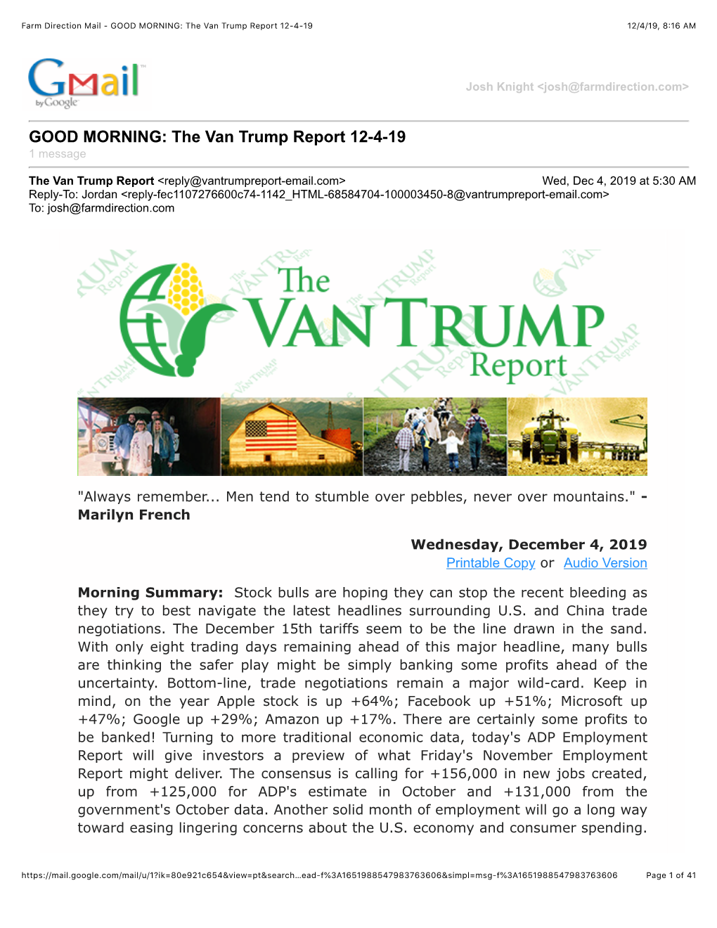 The Van Trump Report 12-4-19 12/4/19, 8:16 AM