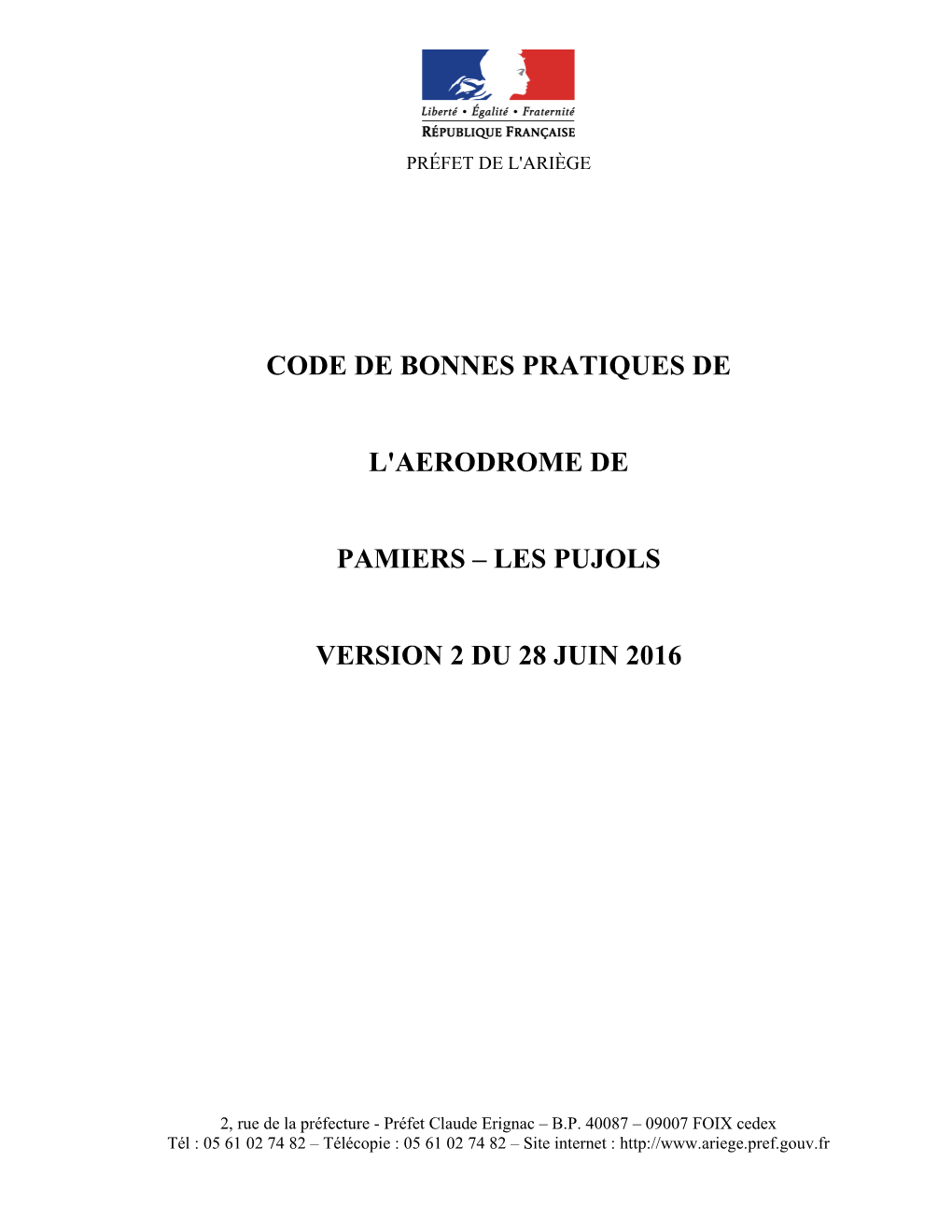 Code De Bonnes Pratiques Aerodrome Pamiers