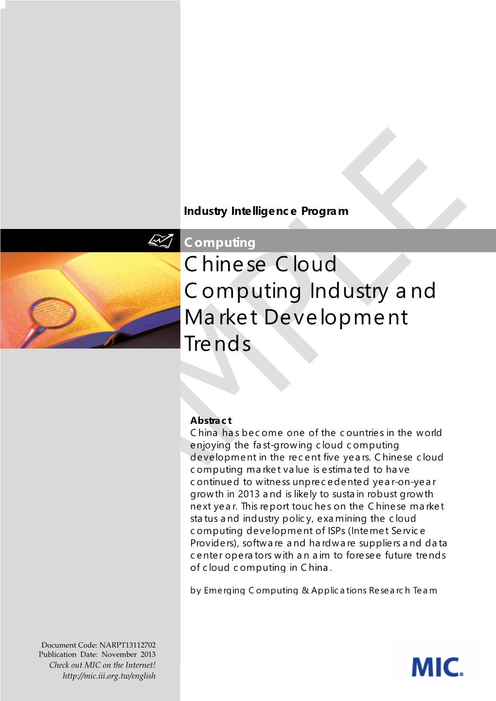 Chinese Cloud Computing Industry and Market Development Trends ______I
