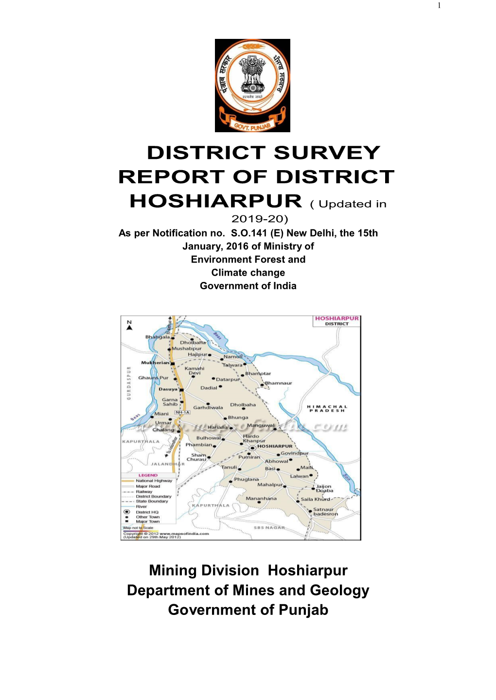 District Survey Report of District Hoshiarpur