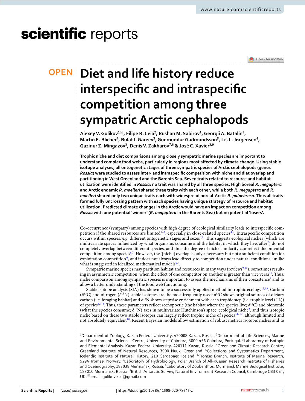 Diet and Life History Reduce Interspecific and Intraspecific