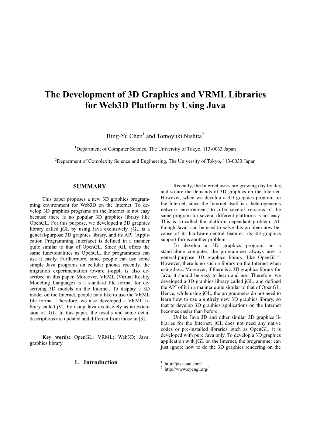 The Development of 3D Graphics and VRML Libraries for Web3d Platform by Using Java