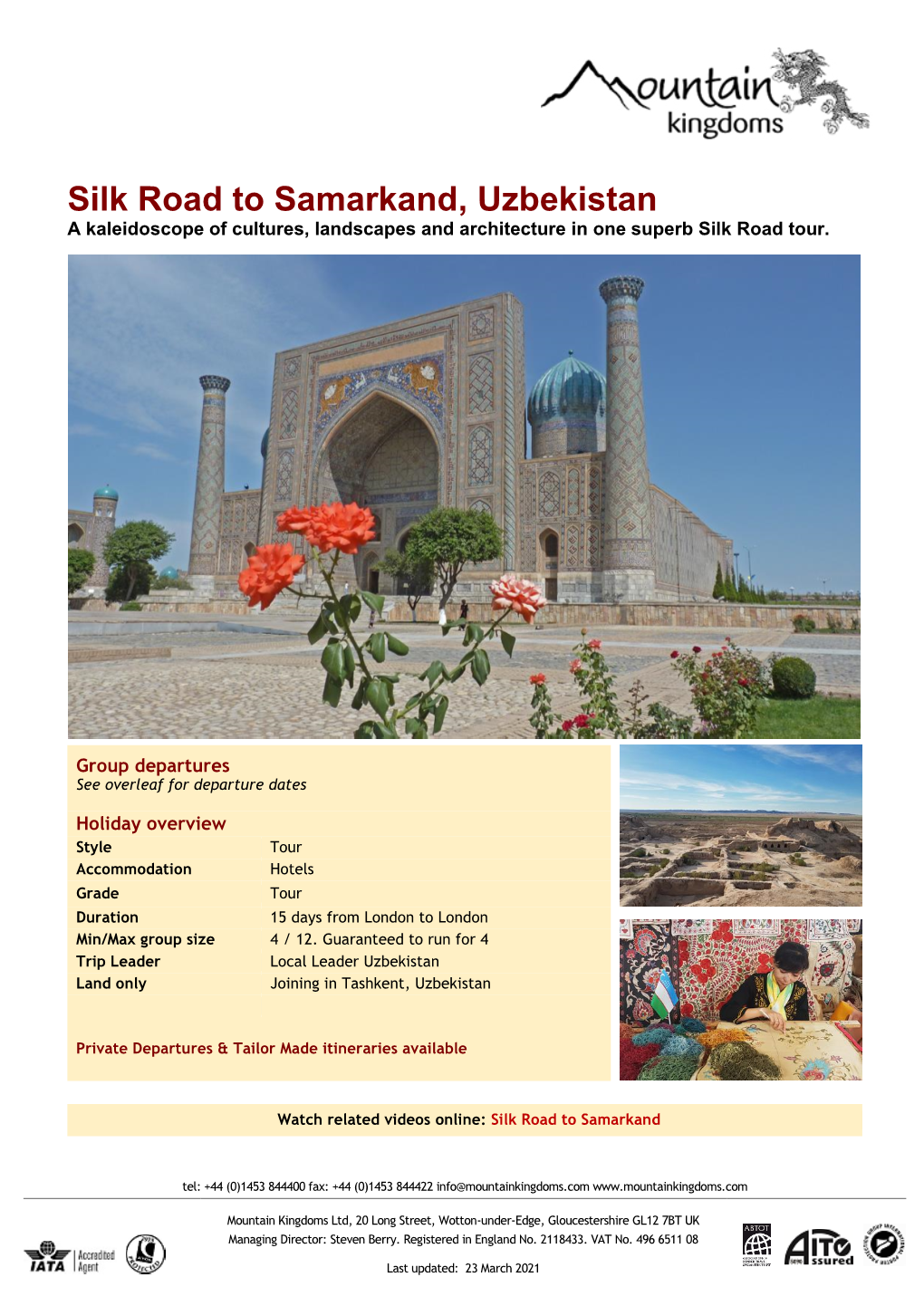 2021 Silk Road to Samarkand