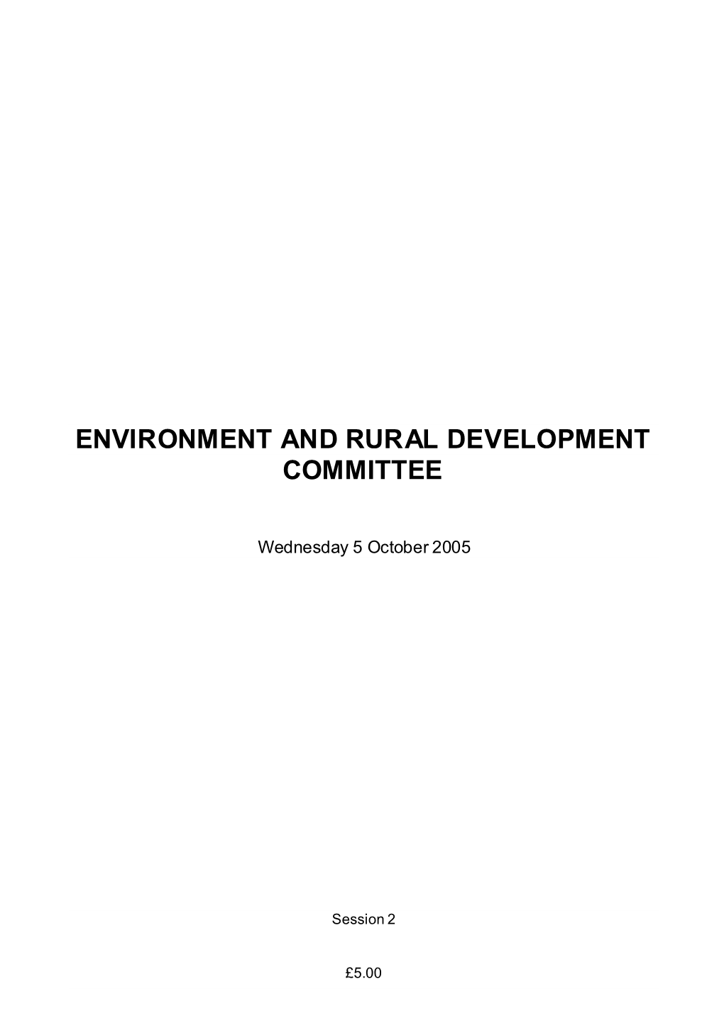 Environment and Rural Development Committee