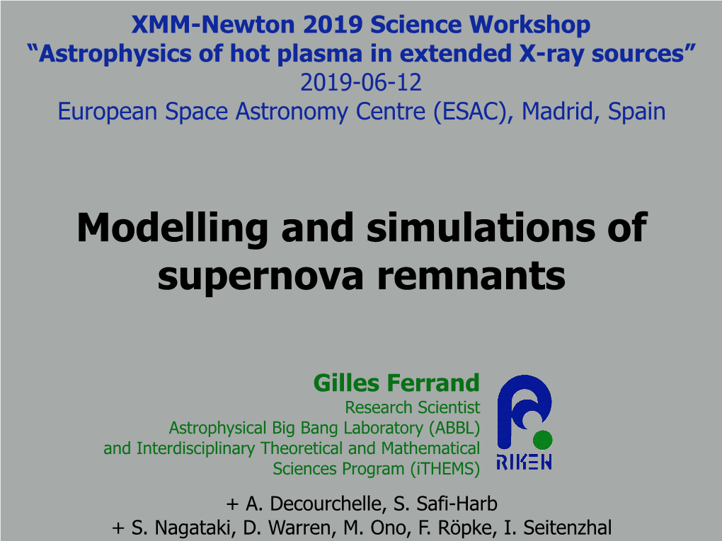 Modelling and Simulations of Supernova Remnants