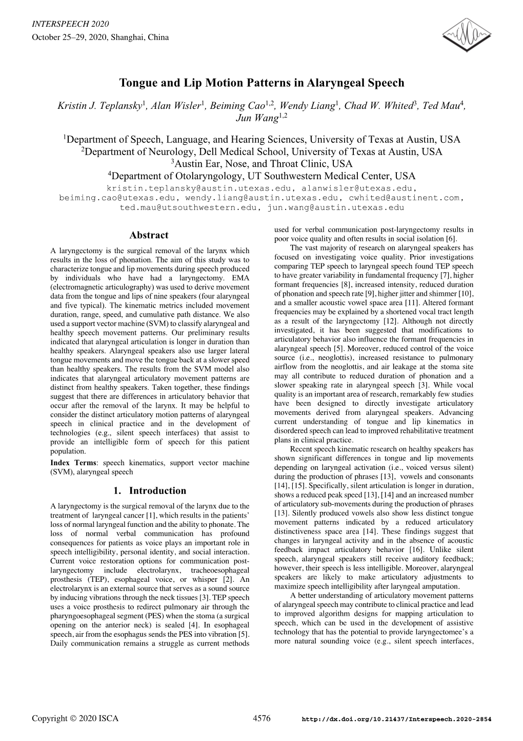 Tongue and Lip Motion Patterns in Alaryngeal Speech