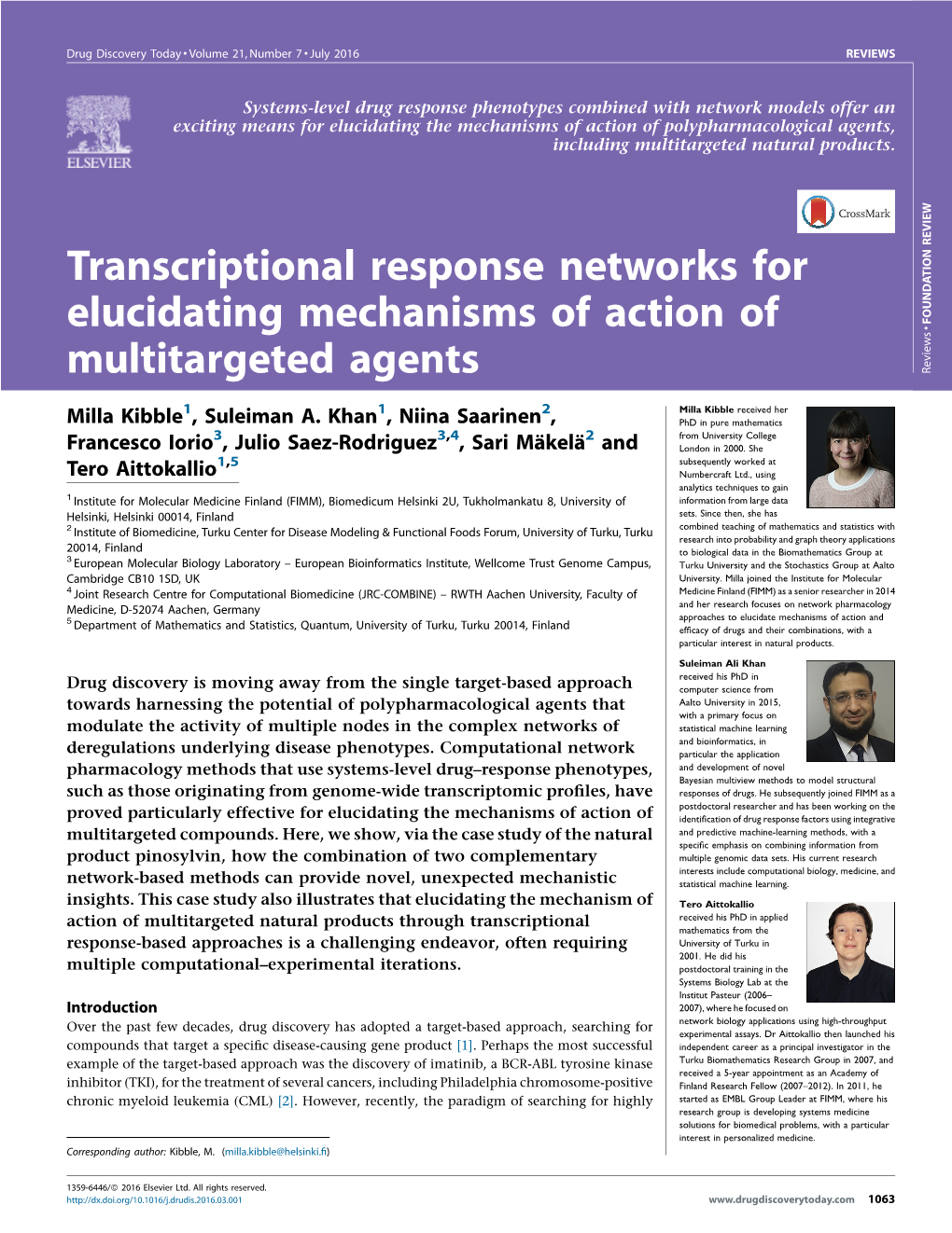 Transcriptional Response Networks for Elucidating Mechanisms of Action Of