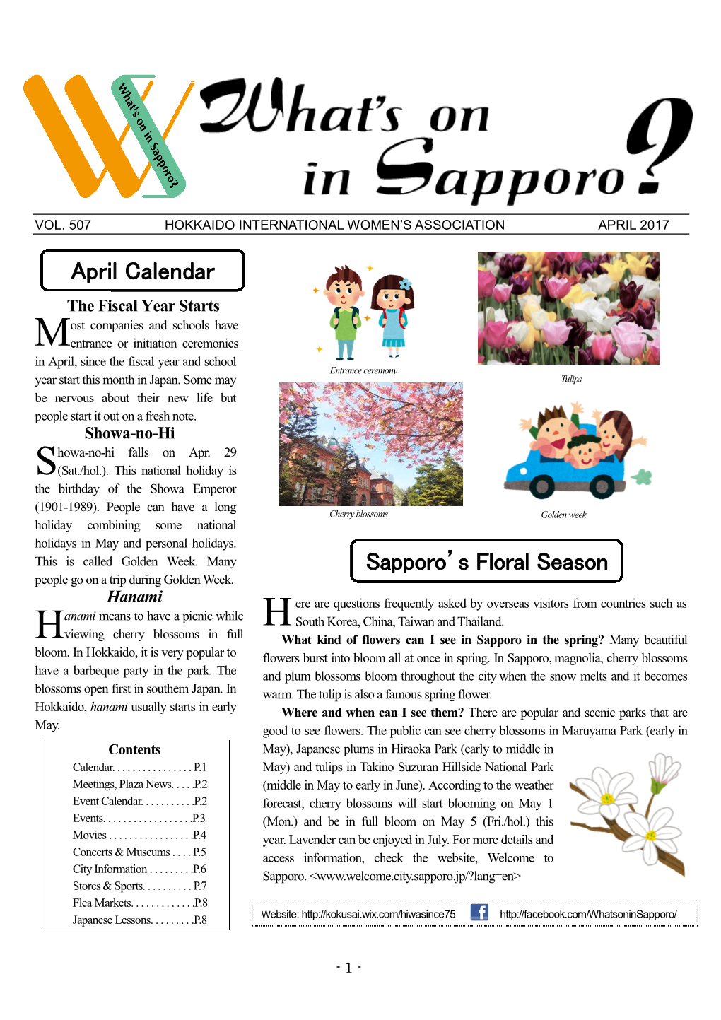 April Issue of What's on in Sapporo?