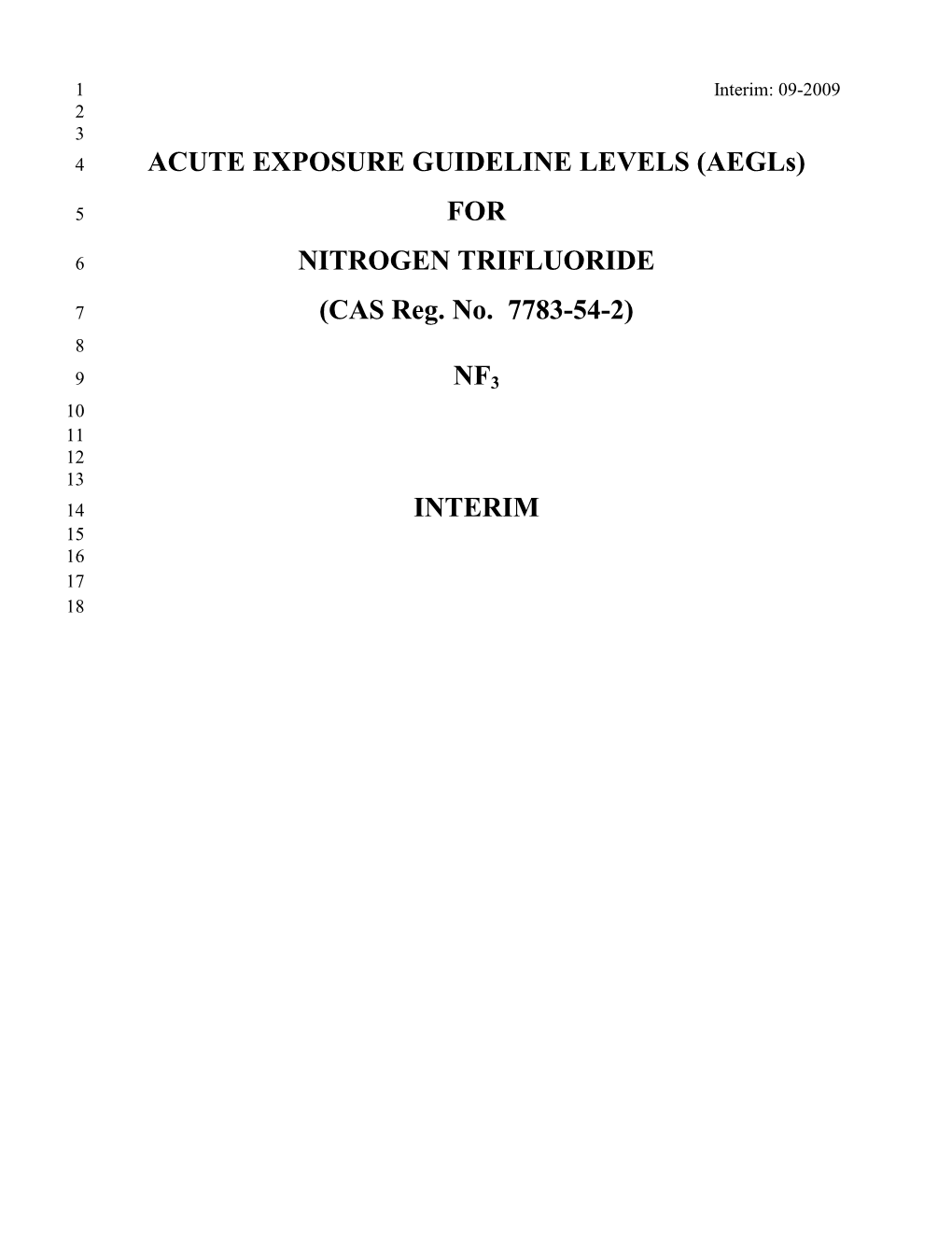 ACUTE EXPOSURE GUIDELINE LEVELS (Aegls)