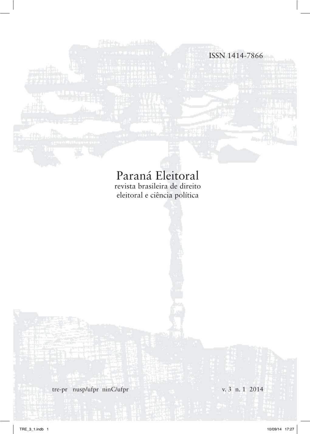 Paraná Eleitoral Revista Brasileira De Direito Eleitoral E Ciência Política