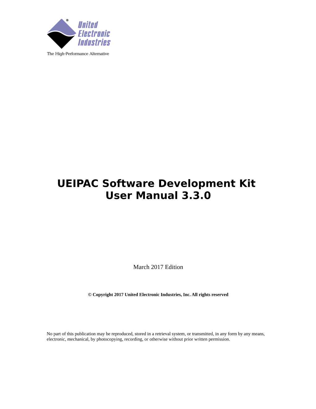 UEIPAC Software Development Kit User Manual 3.3.0