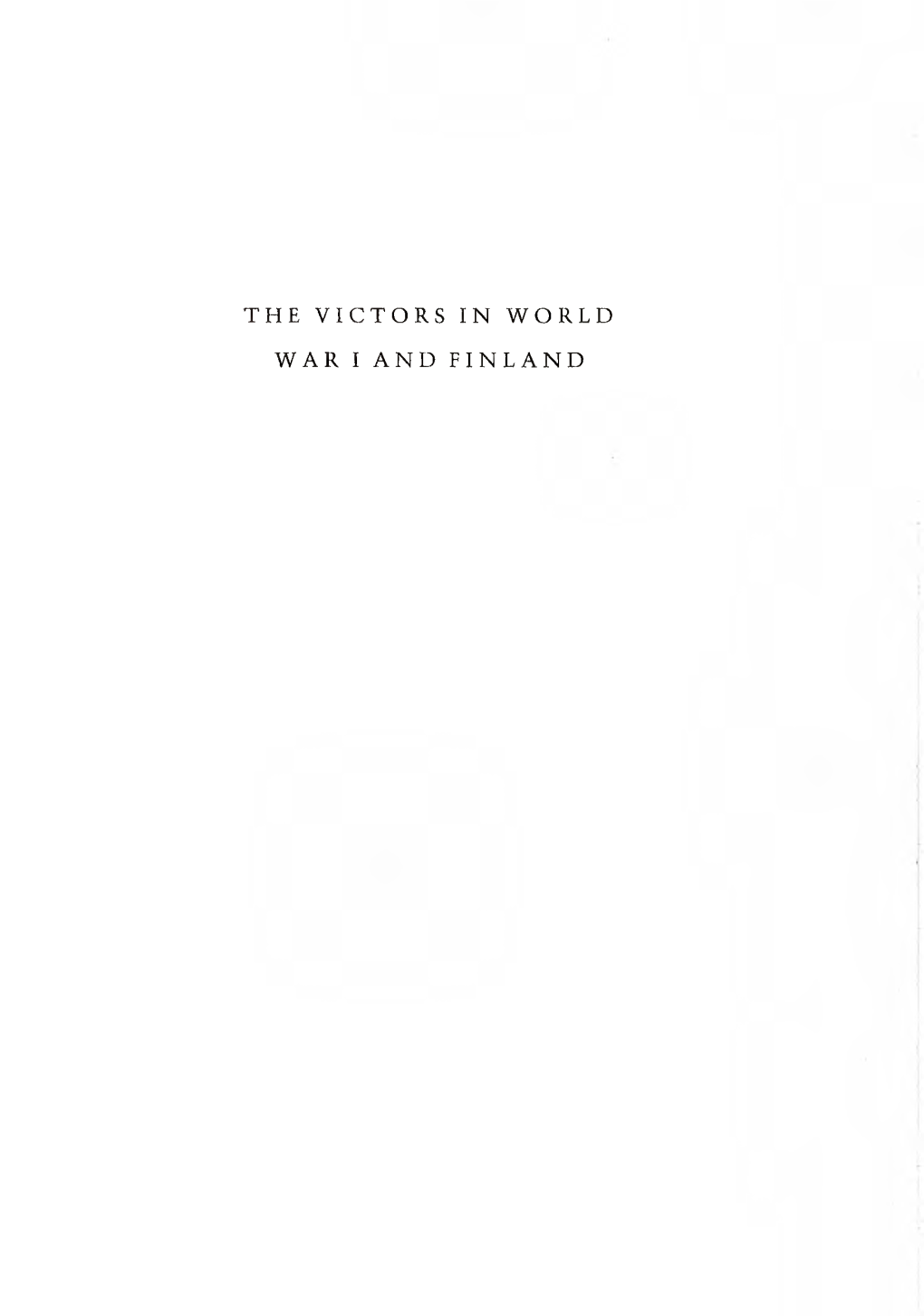 The Victors in World War I and Finland