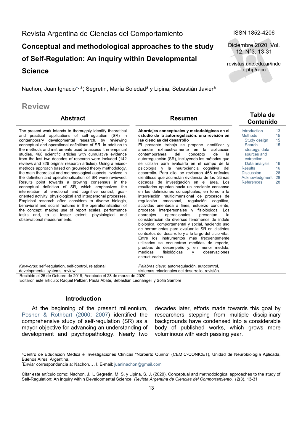 Review Tabla De Abstract Resumen Contenido