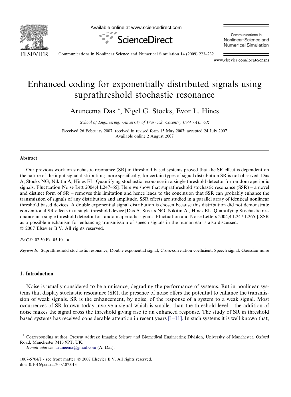 Enhanced Coding for Exponentially Distributed Signals Using Suprathreshold Stochastic Resonance