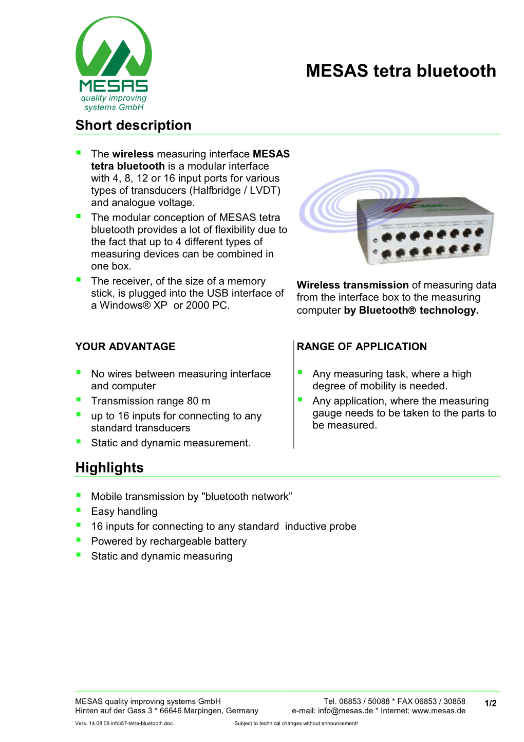 MESAS Tetra Bluetooth