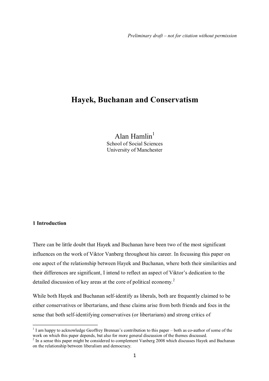 Hayek, Buchanan and Conservatism V2