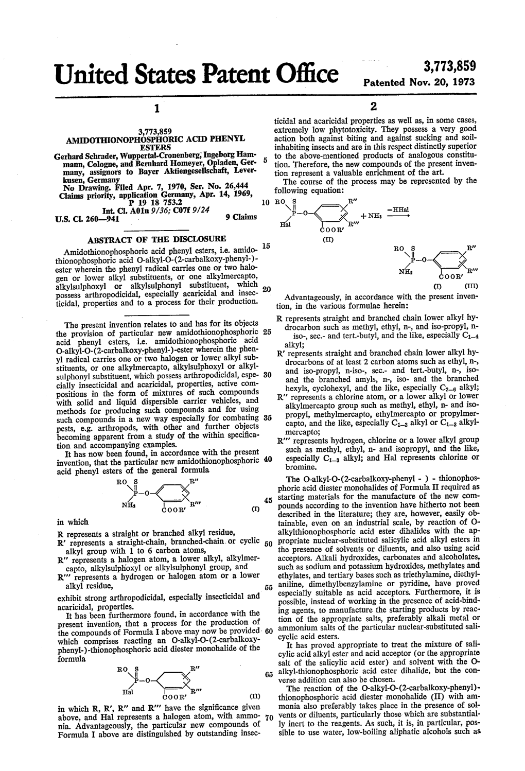 United States Patent Office Patented Nov