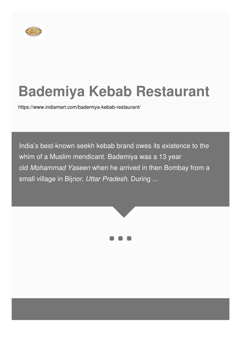 Bademiya Kebab Restaurant