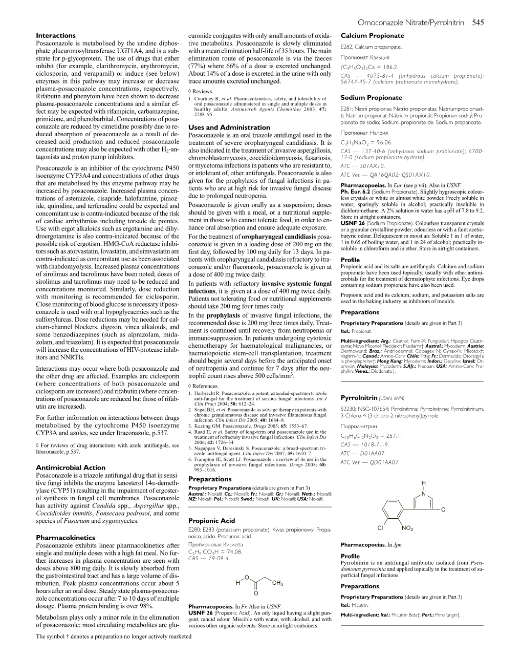 Calcium Propionate Posaconazole Is Metabolised by the Uridine Diphos- Tive Metabolites