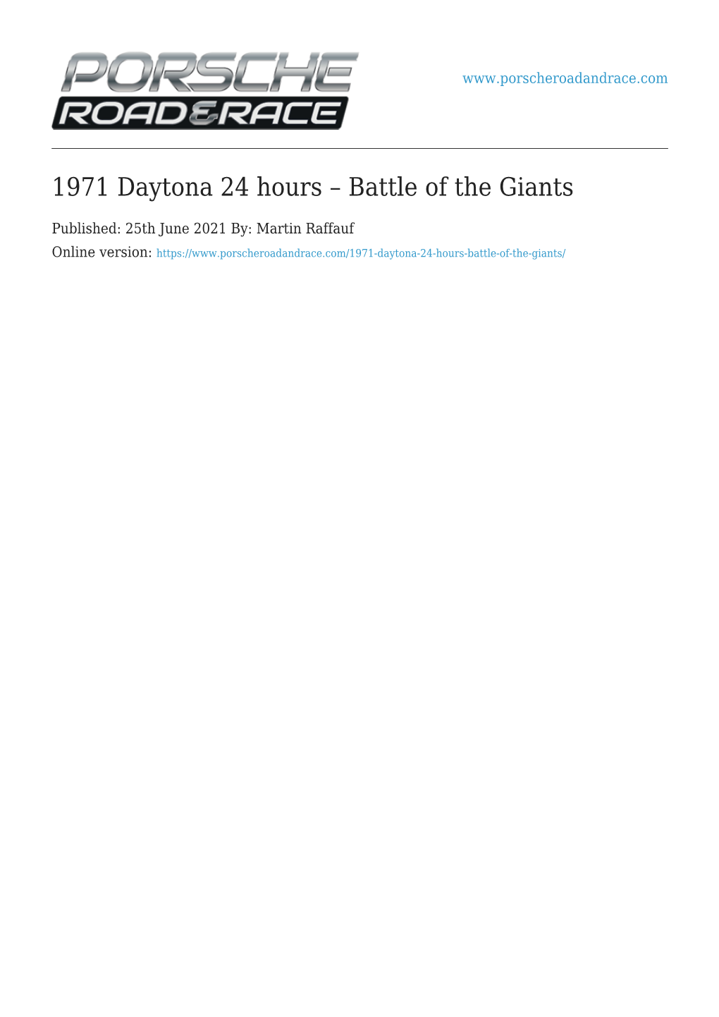 1971 Daytona 24 Hours – Battle of the Giants