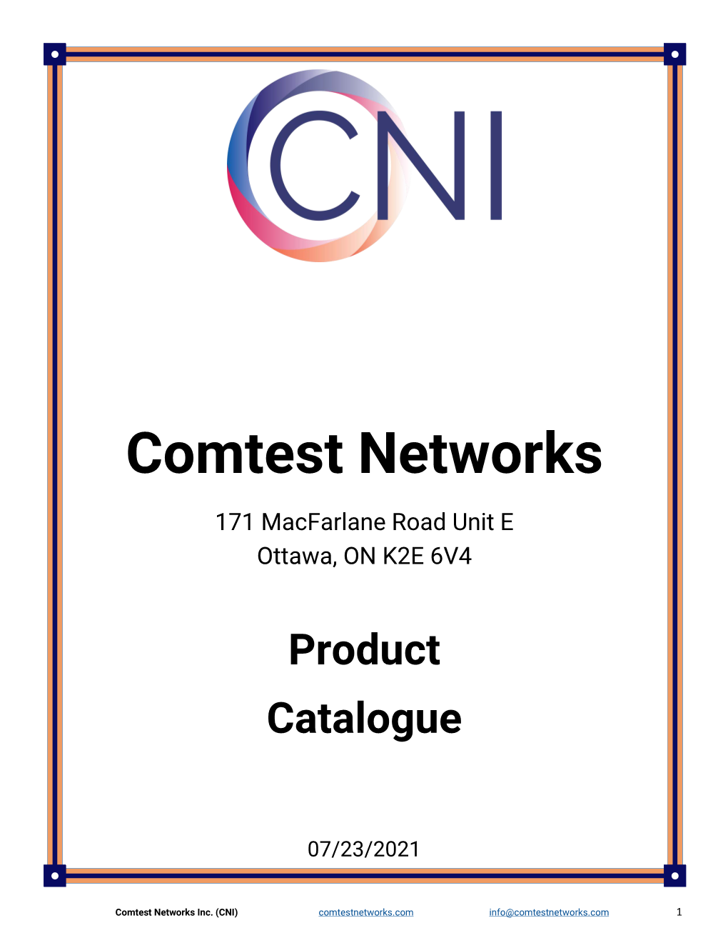 CNI Product Catalogue