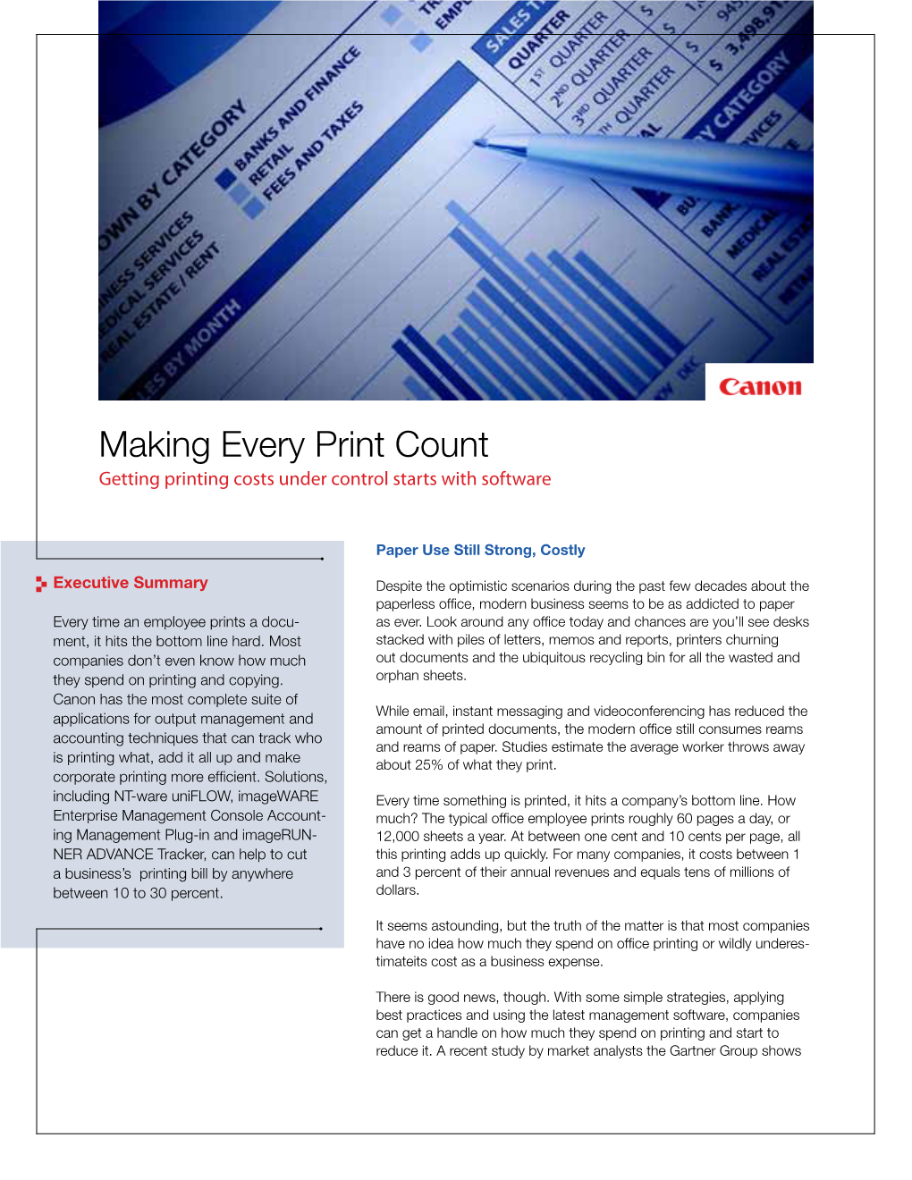 Making Every Print Count Getting Printing Costs Under Control Starts with Software