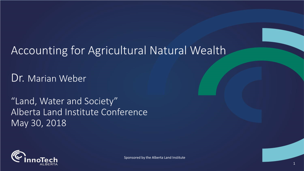 Accounting for Agricultural Natural Wealth