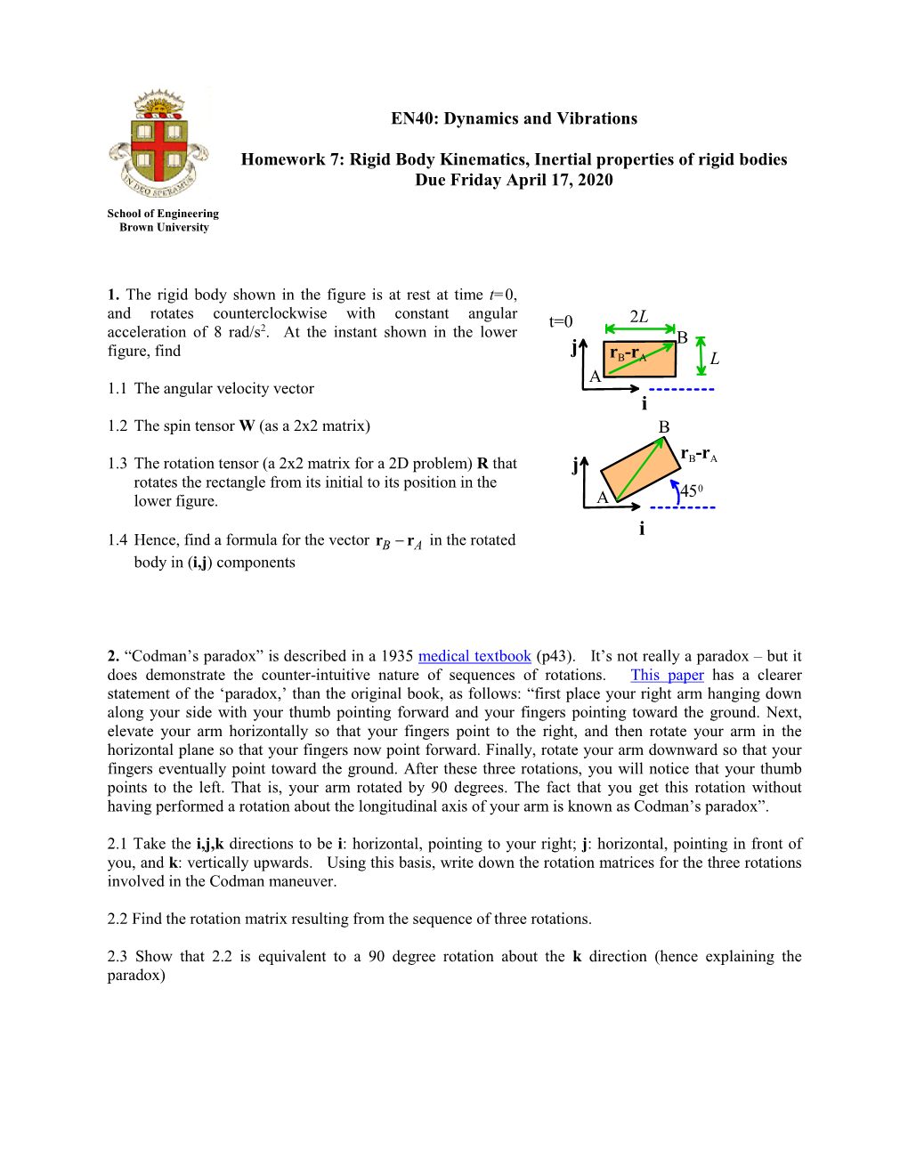 Rigid Bodies I