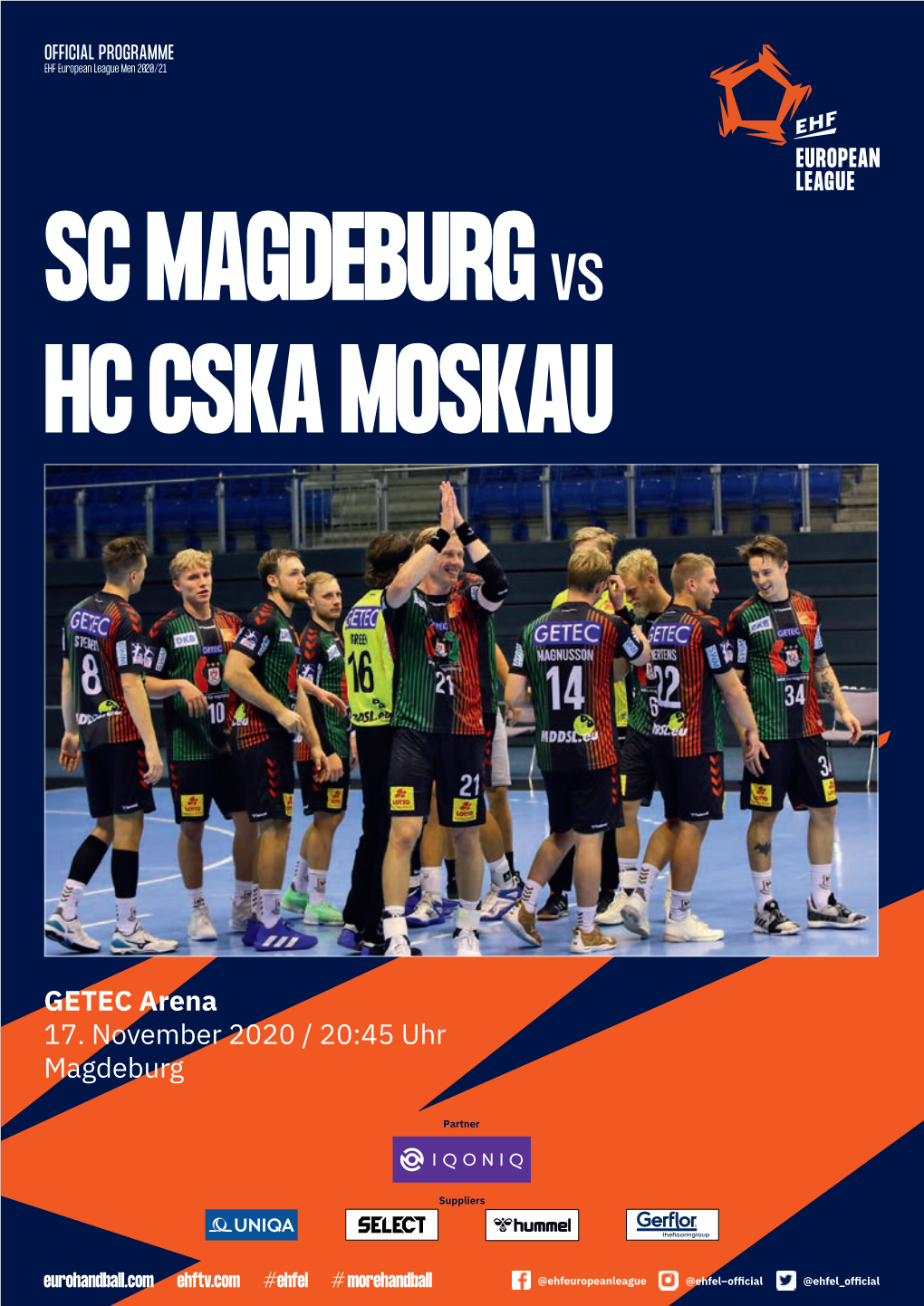 Getec Arena 17. November 2020 / 20:45 Uhr Magdeburg